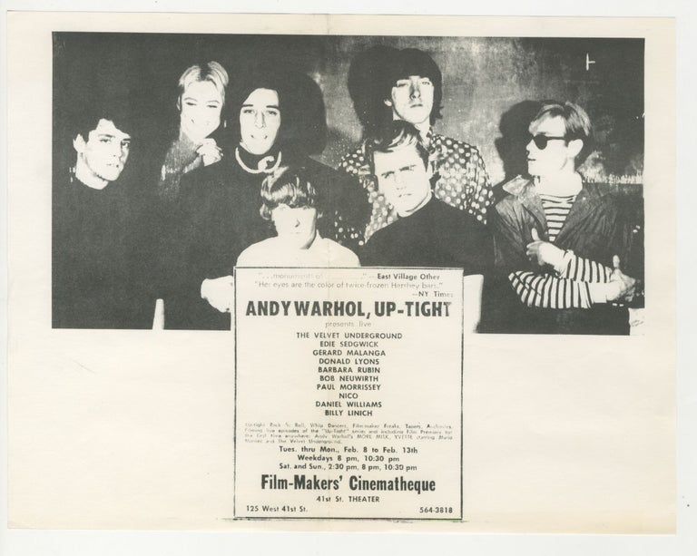 Item #5677 Andy Warhol, Up-Tight [First Warhol-Velvet Underground Collaboration, First Performance with Nico, First Screening of More Milk]