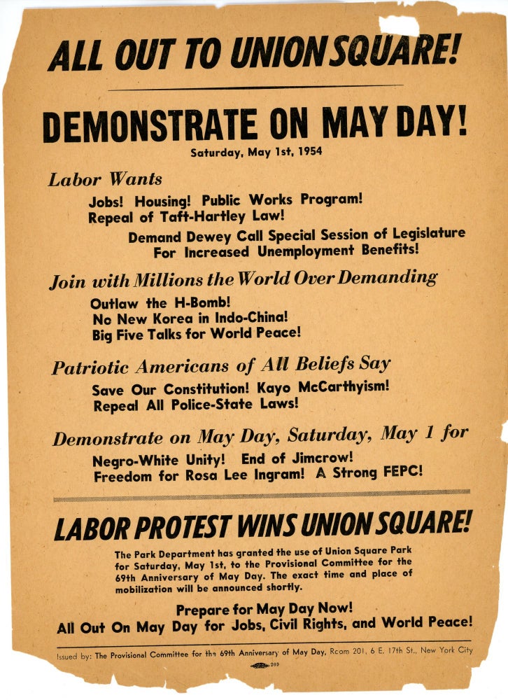 Item #5688 All Out to Union Square! Demonstrate on May Day!