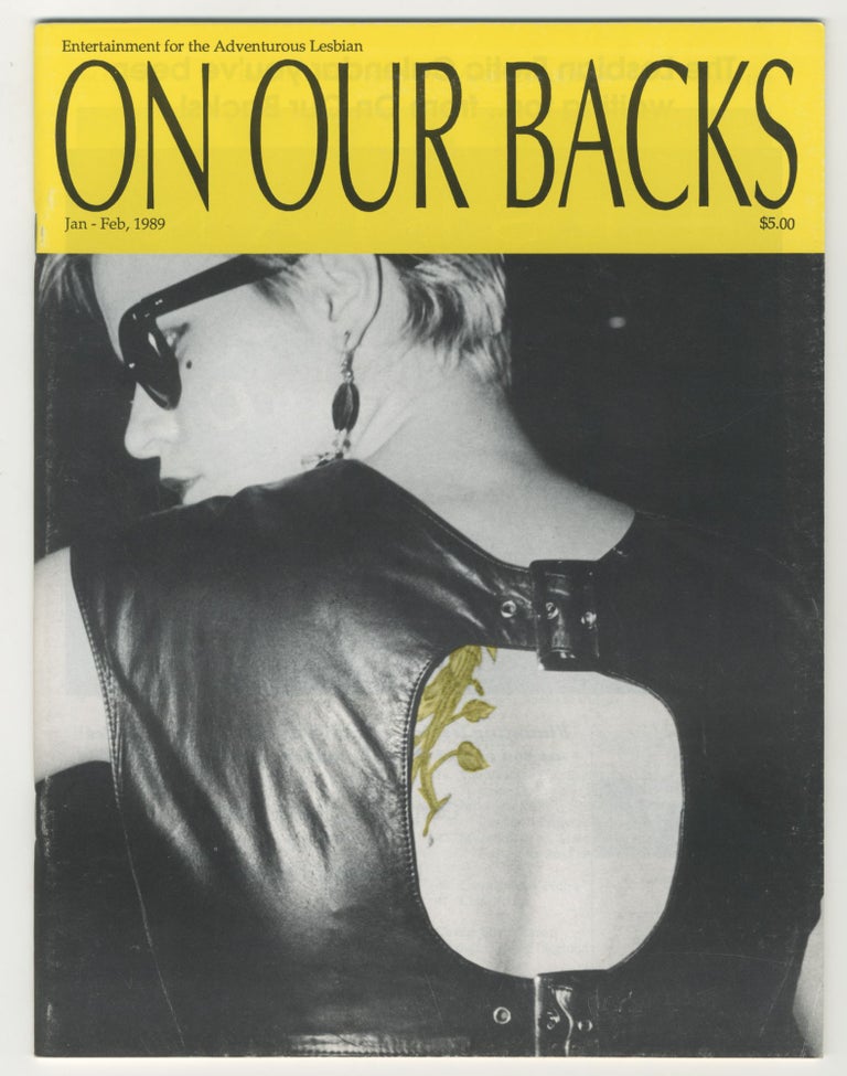 Item #5765 On Our Backs, vol. 5, no. 3, January-February 1989. pub. Shelby Sharie Cohen Debi Sundahl, cover photo, nee Shari Cohen.