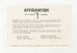 Item #5788 Affirmation: Gay & Lesbian Mormons