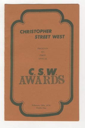 Item #5824 First Annual Christopher Street West Awards [program