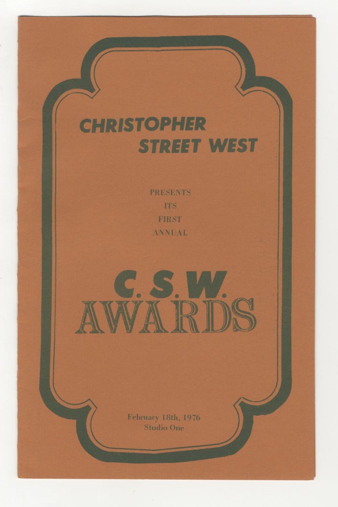 Item #5824 First Annual Christopher Street West Awards [program]