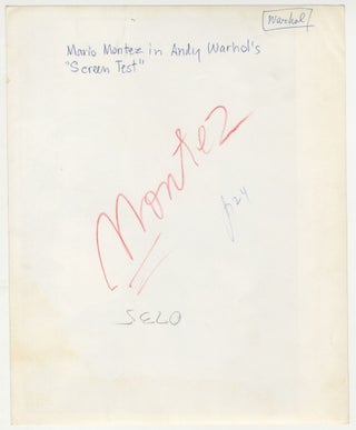 Mario Montez in Andy Warhol’s Screen Test