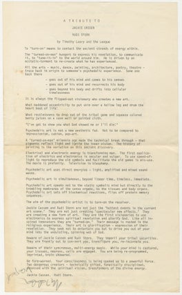 Item #5920 The Reincarnation of Jesus Involving “Synchronized Cinema”. Rudi Stern Jackie...