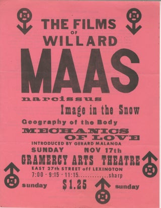 Item #5925 The Films of Willard Maas [introduced by Gerard Malanga