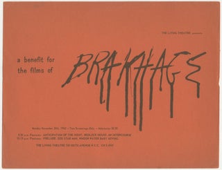 Item #5931 A Benefit for the Films of Brakhage [ownership stamp of Carolee Schneeman