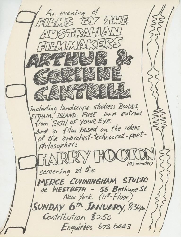 Item #5941 An Evening of Films by the Australian Filmmakers Arthur & Corinne Cantrill at Merce Cunningham Studio