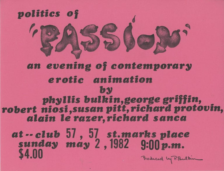 Item #5945 Politics of Passion: An Evening of Contemporary Erotic Animation at Club 57
