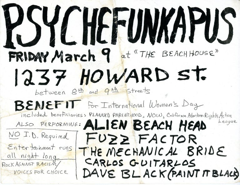 Item #5962 [International Women’s Day Benefit, Rock Against Racism] Psychefunkapus at The Beach House
