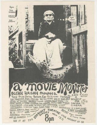Item #6000 A Movie Monster: A Benefit for Canyon Cinema. Kuchar Bruce Baillie, Bruce Conner