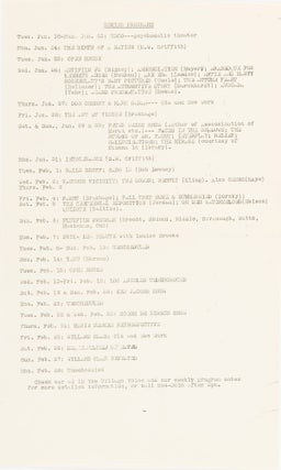 Item #6011 Coming Programs [at Film-makers' Cinematheque