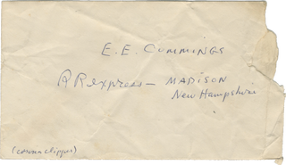 Correspondence from E.E. Cummings [Concrete Poetry]