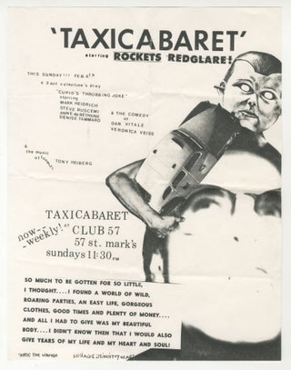 Item #6080 Taxicabaret Starring Rockets Redglare at Club 57 [with Steve Buscemi