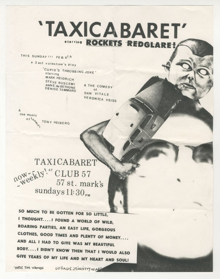Item #6080 Taxicabaret Starring Rockets Redglare at Club 57 [with Steve Buscemi]