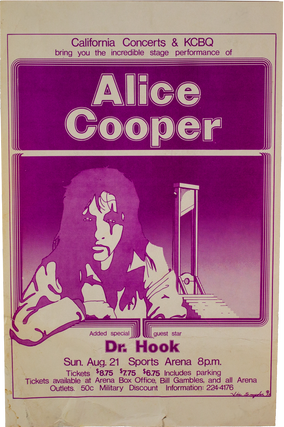 Item #6085 Alice Cooper at the Sports Arena, Sunday August 21, 1977. Vic Snyder