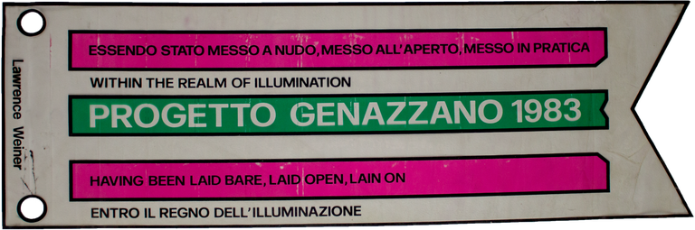 Item #6100 [Lawrence Weiner] Progetto Genazzano 1983. Lawrence Weiner.