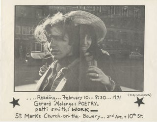 Item #6102 [Patti Smith’s first poetry reading] Gerard Malanga and Patti Smith Reading at St....