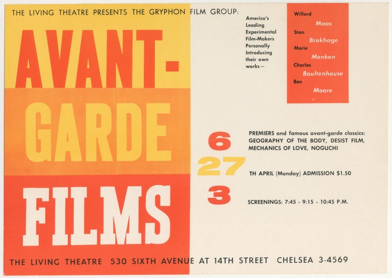 Item #6154 Avant-Garde Films [Willard Maas, Stan Brakhage, Charles Boultenhouse, Ben Moore]