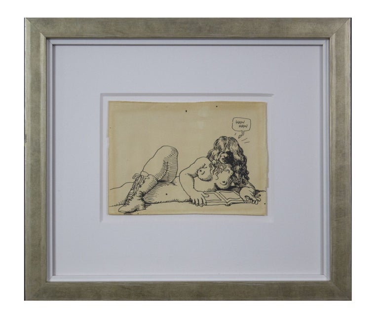 Item #6183 Untitled [Nude Figure Reading]. Robert Crumb.