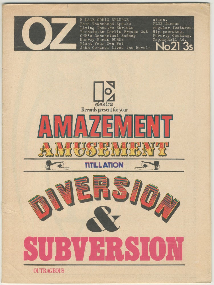 Item #6239 Oz Magazine, No. 21. Jim Anderson Richard Neville, eds Felix Dennis.