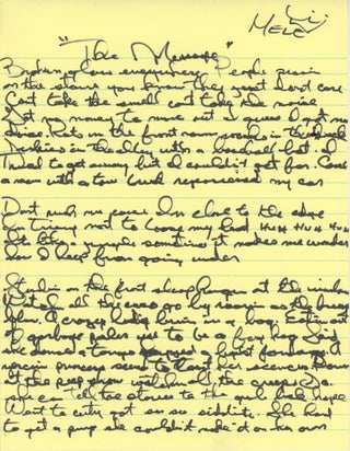 Item #6257 The Message [handwritten lyric manuscript]. Mele Mel