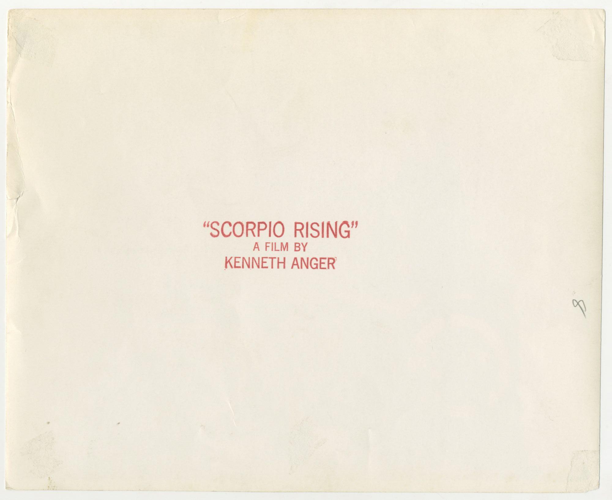 Scorpio Rage Scorpio Rising Production Still | Kenneth Anger
