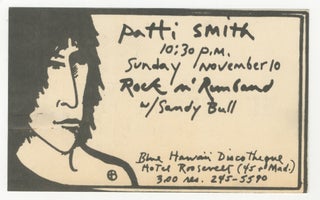 Item #6328 Rock in Rimbaud at Blue Hawaiian Discotheque. Patti Smith