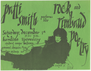 Item #6331 patti smith performs her rock and rimbaud poetry. Patti Smith