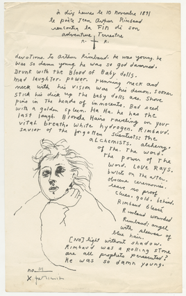 Item #6334 Devotions to Arthur Rimbaud [signed]. Patti Smith