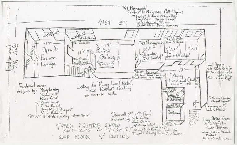 Item #6351 Times Square Show Floor Plan [2nd Floor]. Tom Otterness, John Ahearn.