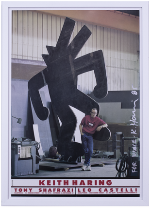 Item #6353 Keith Haring at Tony Shafrazi and Leo Castelli [signed and framed]. Keith Haring