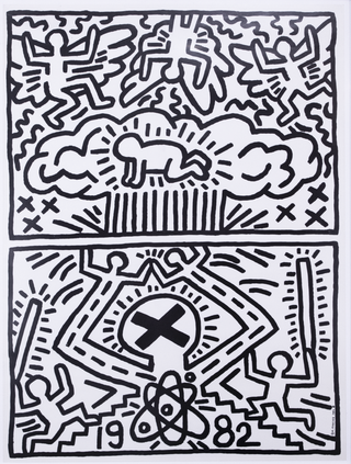 Item #6355 Nuclear Disarmament [unframed]. Keith Haring