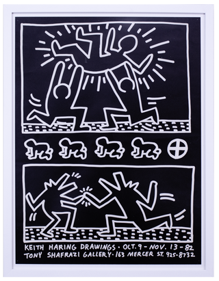 Item #6357 Keith Haring Drawings at Tony Shafrazi Gallery [framed]. Keith Haring
