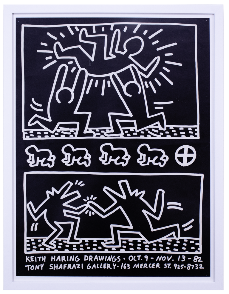 Item #6357 Keith Haring Drawings at Tony Shafrazi Gallery [framed]. Keith Haring.