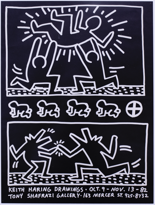 Item #6360 Keith Haring Drawings at Tony Shafrazi Gallery [unframed]. Keith Haring