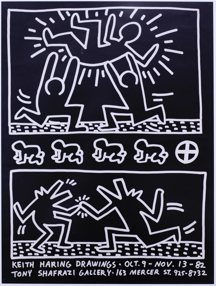 Item #6360 Keith Haring Drawings at Tony Shafrazi Gallery [unframed]. Keith Haring.