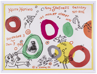 Item #6363 Keith Haring Tony Shafrazi Gallery [signed]. Keith Haring