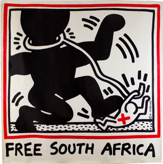 Item #6364 Free South Africa. Keith Haring