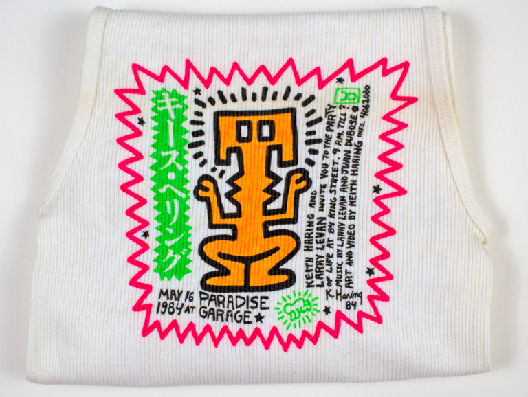 Item #6367 Invitation to First Party of Life [silkscreened tank top]. Keith Haring.