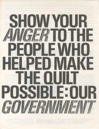 Item #6379 Show Your Anger To The People Who Helped Make The Quilt Possible: Our Government