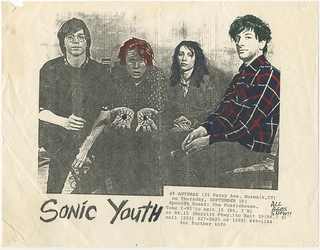 Item #6383 Sonic Youth at Anthrax [flyer with holograph illustration