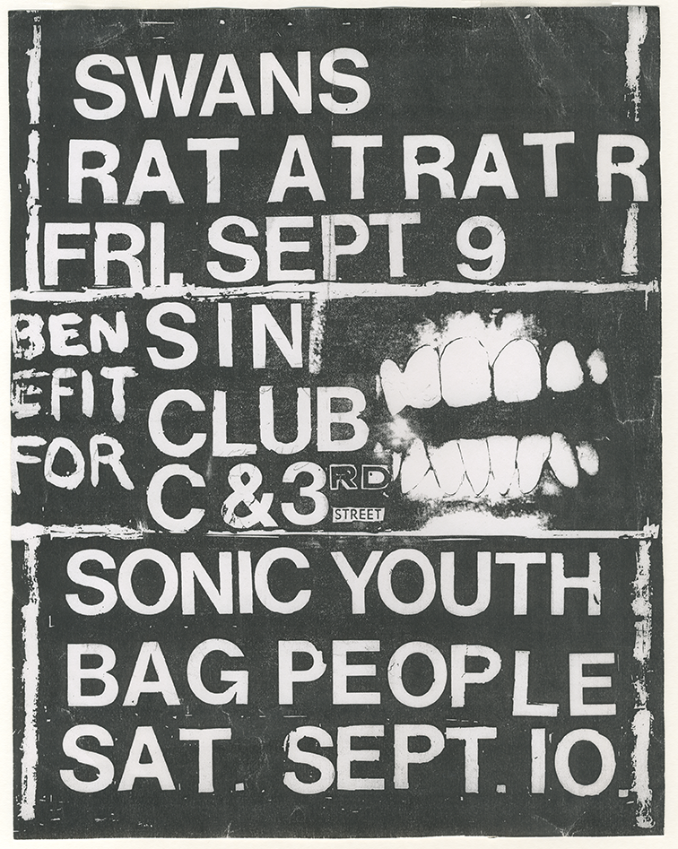 Item #6384 Swans, Rat at Rat, Sonic Youth, Bag People at Sin Club