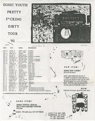 Item #6389 Sonic Youth Pretty F*cking Dirty Tour ‘92 [Sonic Death