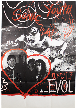 Item #6393 Sonic Youth EVOL [UK Poster w/ Star Power 7” and pinback badge