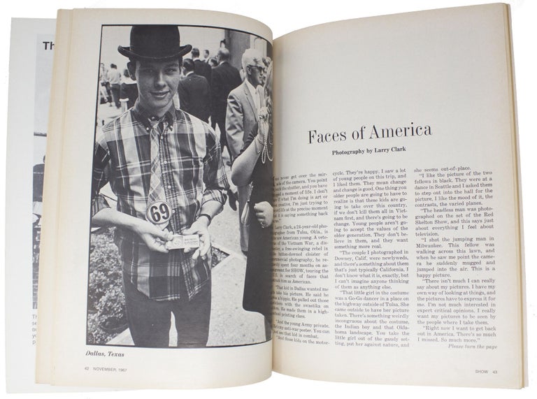 Item #6414 Show Magazine, Vol. VII, No. 6, November 1967 [early Larry Clark published photography]. Larry Clark.