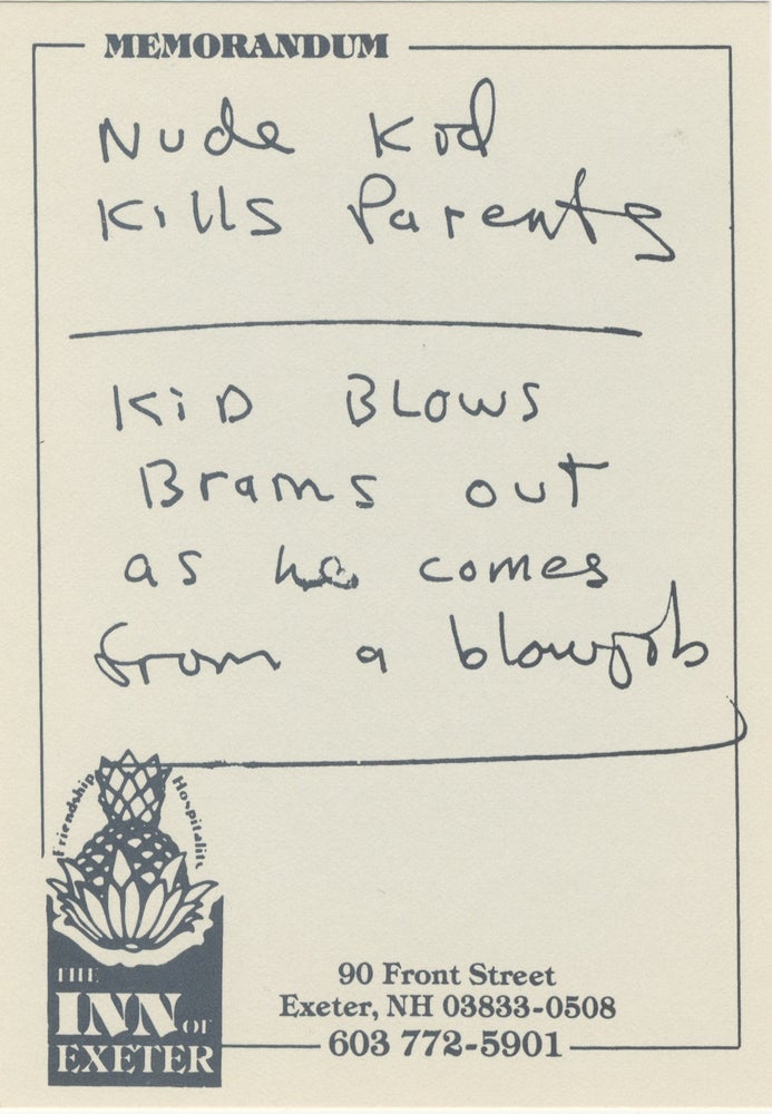 Item #6420 Nude Kid Kills Parents [Galerie Barbara Weiss]. Larry Clark.