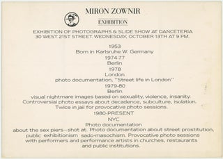 Miron Zownir Exhibition at Danceteria