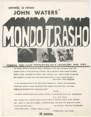 Item #6487 Mondo Trasho Press Packet. John Waters
