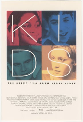 Item #6512 KIDS: The Debut Film From Larry Clark Postcard. Larry Clark