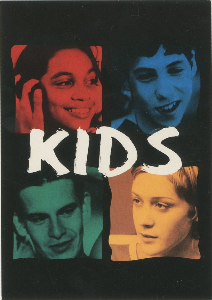 Item #6516 KIDS: The Most Controversial Film of the Decade Postcard. Larry Clark.